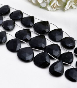 Offre Spéciale Naturel : Cœur Facetté en Spinelle Noire, 3 Brins Naturels pour la Fabrication de Bijoux Fins, Pierre Précieuse - Product Image 5