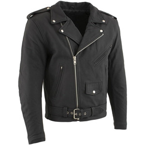 Veste de motard en cuir pour homme, noire, manches longues, coupe-vent, toutes saisons, vêtements de moto - Product Image 6