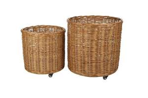 Panier de rangement en rotin naturel rustique fait à la main pour le rangement dans le salon - Product Image 6