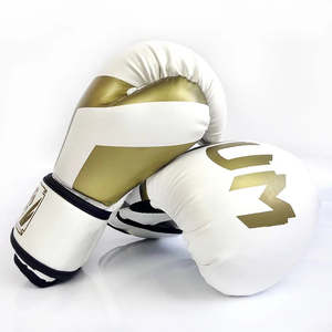 Guantes de Boxeo Profesionales de Cuero de 6/8/10/12/14/16 oz con Cierre de Gancho y Bucle, Ligeros, Transpirables, con Protección UV para Muay Thai - Product Image 1