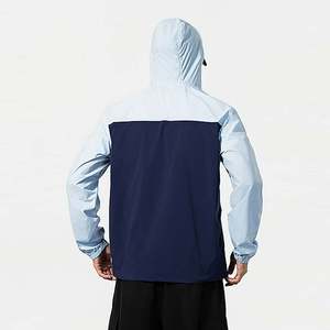 Men's Hooded <b>Jacket</b> For <b>Running</b> Climbing Outdoor <b>Lightweight</b> Stretch Nylon Spandex Windbreaker with Zippered Pockets Regular Fit - Product Image 4