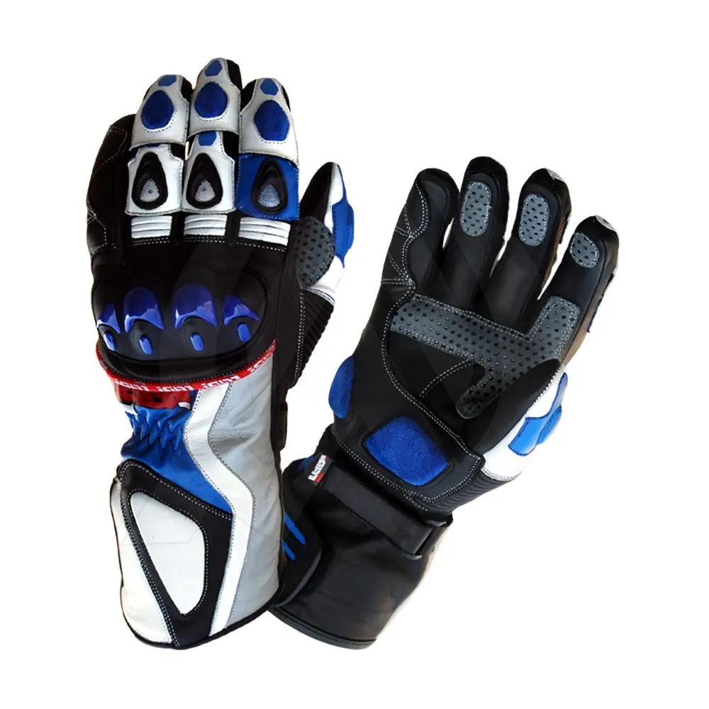 Sarung tangan bersepeda, sarung tangan jari penuh olahraga balap motor Multi warna gaya baru anti selip disesuaikan