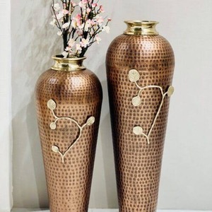 Modern Green <b>Glass</b> <b>Vase</b> Set With Floral Design For Home Decor - Product Image 2