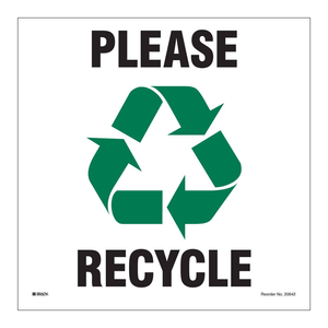 Étiquettes autocollantes Brady « Veuillez recycler » pour les zones de recyclage intérieures et extérieures - Product Image 1
