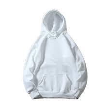 เสื้อฮู้ดดี้แขนยาวผู้ชายคุณภาพสูง 026 สีขาวล้วน ผ้าคอตตอนหนานุ่ม สไตล์สตรีทแวร์ - Product Image 2