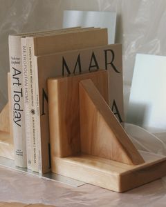 Porte-livres en bois brun foncé, 2 pièces, robuste, style méditerranéen irrégulier, pour adultes - Product Image 2