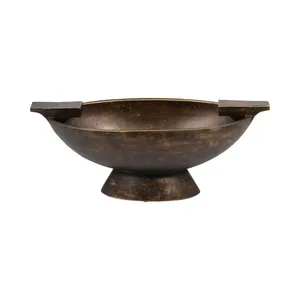 Tazón de Servir de Metal Hecho a Mano de Lujo con Borde Orgánico Irregular para Decoración de Hoteles Boutique, Restaurantes y Resorts, Estilo Minimalista - Product Image 3