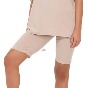 <b>Women</b> Cotton <b>Short</b> <b>Set</b> Breathable Anti-Wrinkle Fabric Trendy Latest Design High Quality High Waist T-shirt <b>Shorts</b> HI 2026 - Product Image 4