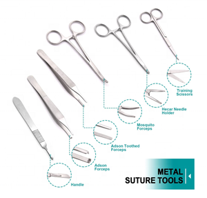 Kit d'entraînement à la suture pour étudiants en médecine vétérinaire avec pochette, meilleure qualité à bas prix, fournisseur du Pakistan par Surgiright - Product Image 1