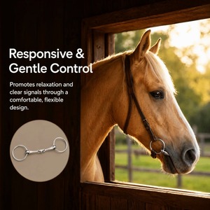 Bocado de Acero Inoxidable para Caballo, Duradero, Resistente a la Corrosión, Diseño de Eslabones Sueltos, Eslabones Articulados Flexibles - Product Image 4