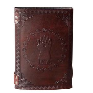 Extra Large Genuine Leather Sewing Binding Journal Six <b>Stones</b> Embossed <b>Notebook</b> Blank <b>Papers</b> Writing Mother's Day Gift Her - Product Image 3