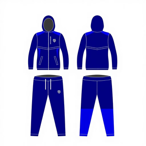 Survêtement réversible à capuche pour homme, grande taille, coupe classique, hiver, design personnalisé, veste légère, pantalon en polyester extensible - Product Image 1