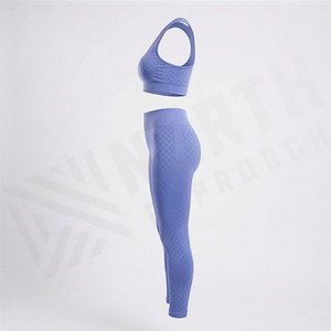 Ensemble de yoga d'été pour femmes, deux pièces, sans couture, soutien-gorge sexy, short taille haute, tenue de sport, hauts de sport - Product Image 3