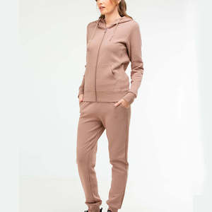 <b>Women's</b> 2 Piece Zip Up Sweat <b>Suits</b> Fall <b>Lounge</b> Set Oversized Hoodie Wide Leg Sweatpants Airport Travel Outfits Bulk Price Custom - Product Image 4