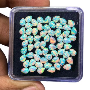 Opale naturelle australienne en forme de poire, cabochon 4mm 3mm, pierres précieuses en opale australienne, lot de pierres précieuses en vrac, prix de gros, pour la fabrication de bijoux - Product Image 6