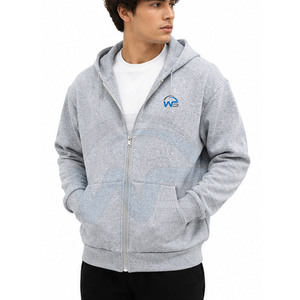 Sweat à capuche entièrement zippé de haute qualité, 100 % coton, coupe classique, molleton doux, poche avant, service de fabrication sur mesure pour l'hiver - Product Image 3