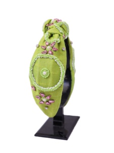 Serre-tête tendance fait main perlé et rembourré, confortable, doux, aspect premium, avec nœud brodé coloré pour femmes et jeunes filles – Meilleure vente - Product Image 5