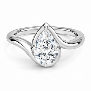 <b>Vintage</b> Engagement Wedding IGI Certified Pear Cut Lab Grown Diamond Sculpted Bypass Solitaire <b>Ring</b> 10K 14K 18K <b>Gold</b> 925 935 - Product Image 3