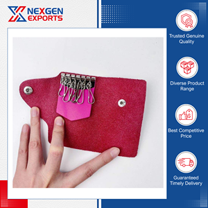 Porte-clés en cuir PU de style classique, très résistants, qualité garantie, quantité en gros disponible, couleur et logo personnalisables, pliables - Product Image 4