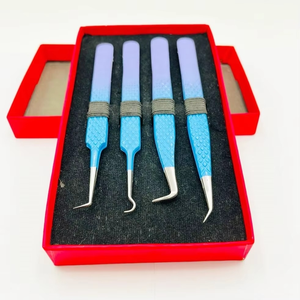 Pince à épiler professionnelle diamantée bicolore pour extensions de cils, anti-magnétique, 10 mm, en acier inoxydable massif, la plus vendue - Product Image 4