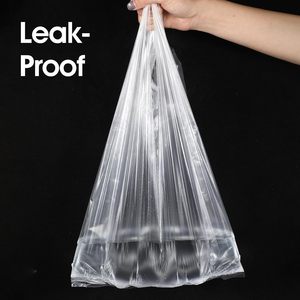 Plastic T-Shirt Bags with Handles Clear <b>Shopping</b> Bag in Bulk for <b>Small</b> Business Supermarket Restaurant Grocery - Product Image 3