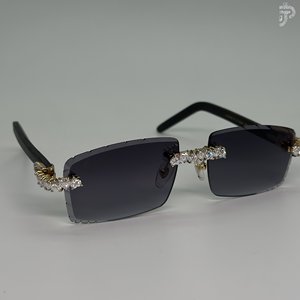Gafas de Sol con Lentes Negros y Diamantes de Imitación VVS, Diseño Hip Hop, Modernas y a la Moda - Product Image 4