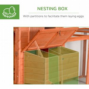 Pollaio in Legno da 145 cm con Recinto in Acciaio e Spazio Interno per Galline, Nuovo o Usato, Gabbie per Animali - Product Image 6
