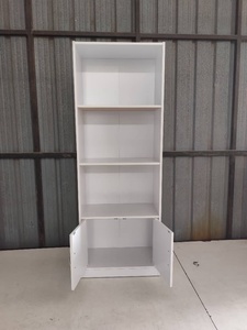 Meuble de rangement moderne 1731 Combo Showcase, bibliothèque à 3 niveaux avec étagères ouvertes, armoire de rangement en bois, placard blanc à 2 portes - Product Image 4
