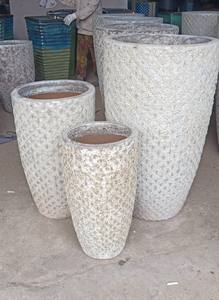 [Jason] Ensemble de 3 pots de fleurs en céramique émaillée turquoise - Pots de fleurs ronds modernes en porcelaine pour la décoration intérieure et extérieure - Product Image 4