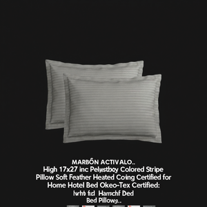 High 17x27 Inch Polyester Colored Stripe <b>Pillow</b> Soft Feather Heated Cooling Certified for Home Hotel <b>Bed</b> Oeko-Tex Certified - Product Image 3