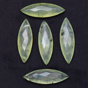 Prehnita AAA+ de 10x30mm, facetada, en forma de marquesa, briolette, cabujón de prehnita natural semipreciosa suelta para suministros de joyería - Product Image 2