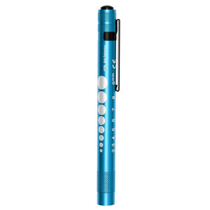 Stylo-lampe médical LED bleu manuel pour infirmières, avec interrupteur à un bouton, lumière blanche et chaude, jauge pupillaire et règle de 5 cm - Product Image 5