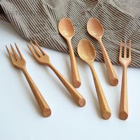 Fourchette en bois pour salade, idéale pour les fêtes, service alimentaire et desserts – Fourchette légère en bois pour la cuisine, prix abordable