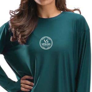 Camiseta Deportiva de Manga Larga para Mujer, Color Verde Zinc, Transpirable, de Secado Rápido, Ligera, para Gimnasio, Fitness, Running y Entrenamiento - Product Image 6