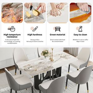 Moderno 63 \ "tavolo da pranzo con pannello Pandora nero bronzo ferro gambe in metallo può ospitare 6 persone-per grandi raduni - Product Image 6