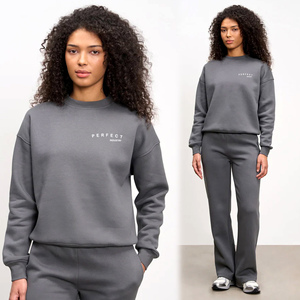 Sudaderas Personalizadas de Cuello Redondo Estilo Hip Hop, Holgadas, con Hombros Caídos, para Mujer, 100% Algodón, Ropa Casual de Invierno - Product Image 5