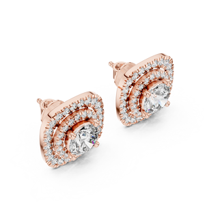 Boucles d'oreilles en diamant de laboratoire taille brillant rond de 3,89 carats, certifiées IGI, couleur E, en or 18 carats, bijoux synthétiques tendance pour femmes - Product Image 6