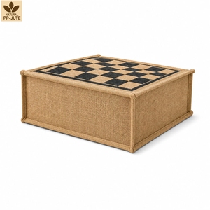 Bolsa de Compras de Yute Laminada con PP, Impresión Personalizada, 36x40x15 cm, Asas de Algodón con Diseño a Cuadros, Exportador Mayorista OEM ODM - Product Image 4