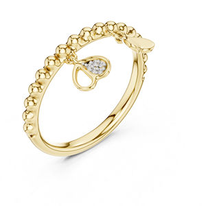 Bague en or jaune 14 carats avec diamant rond cultivé en laboratoire pour femmes |   Vêtements de mariage |   Nouveau diamant cultivé - Product Image 5