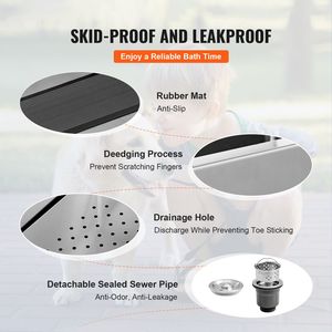 Vasca Professionale per Toelettatura Cani in Acciaio Inox da 34 Pollici con Rubinetto, Stazione di Bagno per Cani con Accessori Completi, Rampa e Cassetto Portaoggetti - Product Image 5