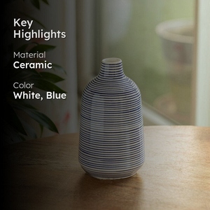Jarrón de cerámica blanco en forma de lágrima de 21 cm, diseño moderno y minimalista, jarrón elegante de cerámica blanca brillante con forma de gota de agua para flores. - Product Image 3