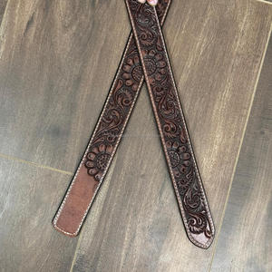 2025 cuero de grano completo mecanizado a mano genuino occidental resistente sin hebilla Cinturón correa de vaquero correas de cinturón atornilladas para Unisex - Product Image 4