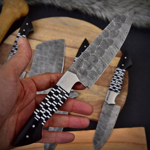 New Sharp Hand Forged Damascus Steel 5 Piece Kitchen <b>Knives</b> Set Utility <b>Slicing</b> Cleave Fillet Paring Chef <b>Knife</b> W/Resin Handle - Product Image 4