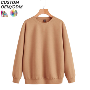 Mens Cotton Solid Knitted Embroidered Vintage Sweatshirt Pullover Casual Lounge Style Comfortable <b>Fabric</b> Breathable Custom Logo - Product Image 1