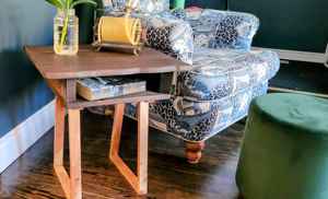 Table d'appoint en bois de qualité supérieure avec étagère ouverte, table d'appoint rustique moderne, meubles en bois naturel pour salon, chambre à coucher - Product Image 4