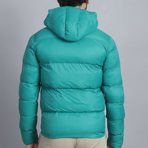 Men's Teal <b>Reversible</b> Eco-Friendly 300g Puffer <b>Jacket</b> Windproof Polyester Wadding Filled Stand Patchwork HIGH STREET Winter Coat - Product Image 2