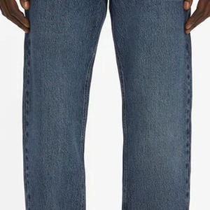 Pantalon bleu décontracté pour homme, style streetwear, couleur unie, avec logo personnalisé, pour un usage quotidien, coupe confortable, en coton respirant. - Product Image 5