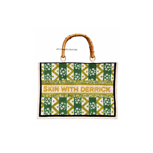 Custom Factory Direct Women's Beaded Tote <b>Bags</b> with Personalized Names Checkered Pattern Durable Canvas Summer Vacation Ready - Product Image 5