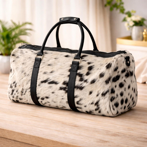 Genuine cowhide leather hair travel bags bulk supplier custom logo OEM manufacturer premium quality export <b>luggage</b> bags for sale - Product Image 4