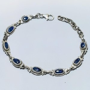 Handmade Genuine Blue Kyanite Vintage IGI Certified Luxury <b>Charm</b> Bracelet 925 Sterling <b>Silver</b> Natural Gemstone Jewelry for Women - Product Image 5